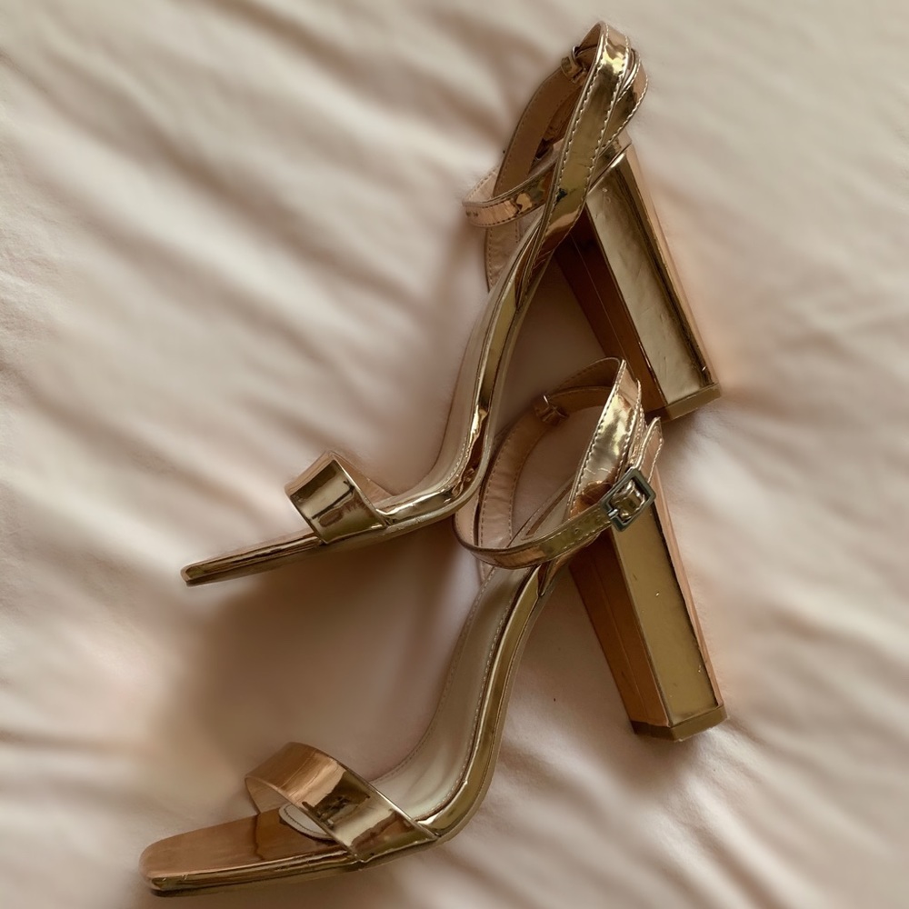 F21 Rose Gold Chunky Heels